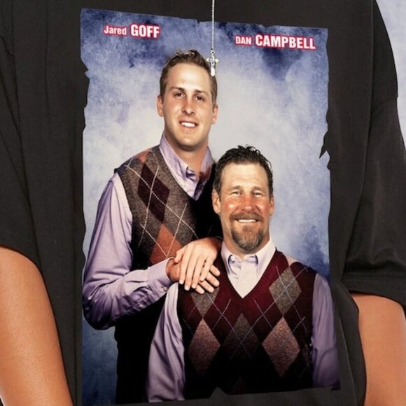 Jared Goff Dan Campbell Detroit Lions Football NFL Player Fan Game Day 79 - Picture 2 of 5